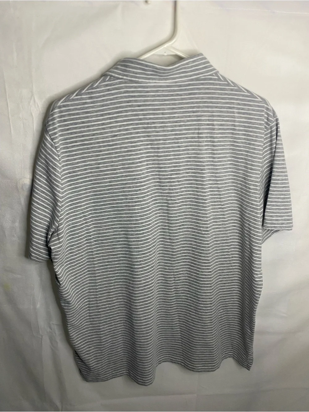 Polo Ralph Lauren Performance Polo Shirt Mens XL Gray White Striped Classic Fit